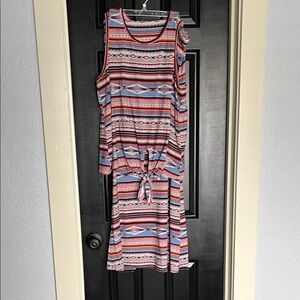 Striped Sleeveless Dress - Multicolor